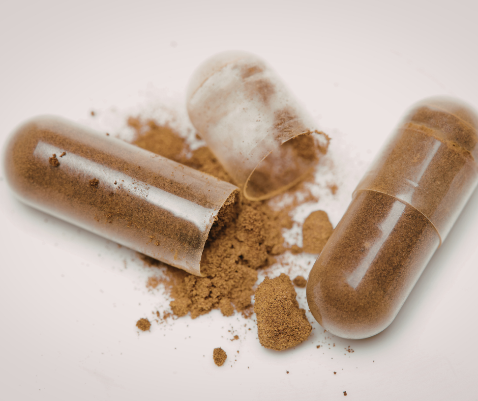 Herbal nitric oxide supplement capsules made with beetroot, cordyceps, ginkgo and osha root for lung health, circulation and oxygen delivery